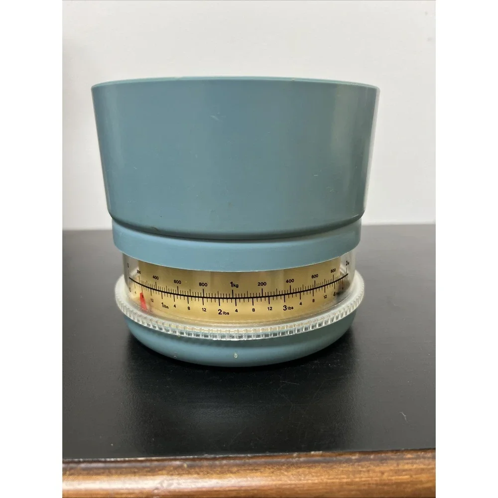 Roscan Kitchen Scale 4 Lb 2 Kg #150-1230 With Holding Cup‎ Colonial Blue 5X5x3